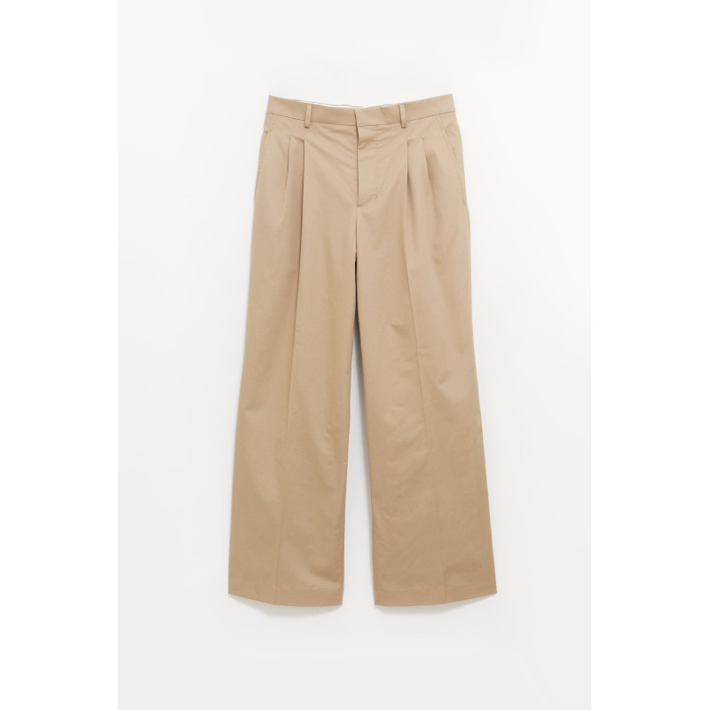 AMI BEIGE TAUPE WIDE TROUSERS